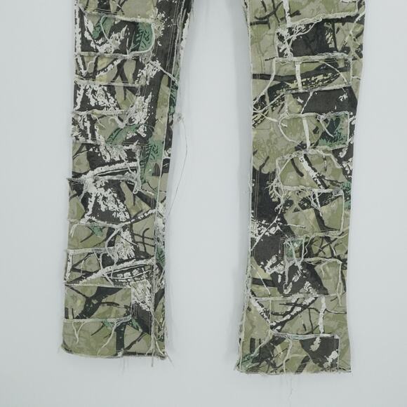 Rockstar Original Jeans Men 30x34 Brown Shake Tree Camo Stacked Flare Streetwear - Picture 6 of 13